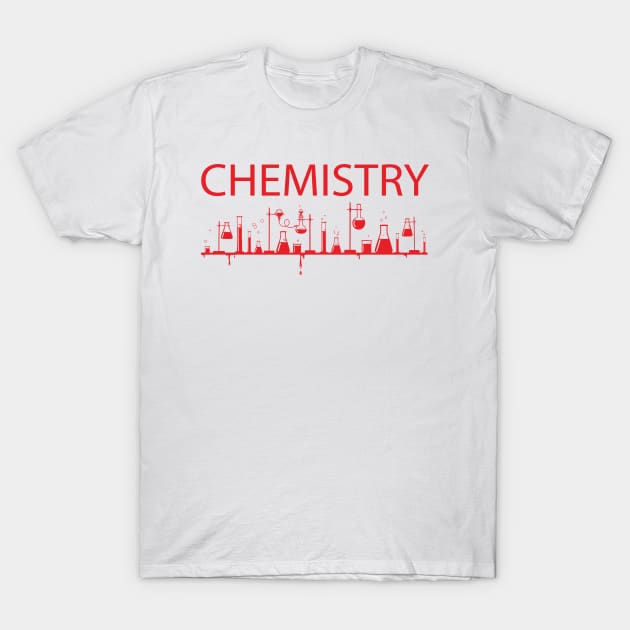 Chemistry (Red Print) T-Shirt by csunasbmbchapter